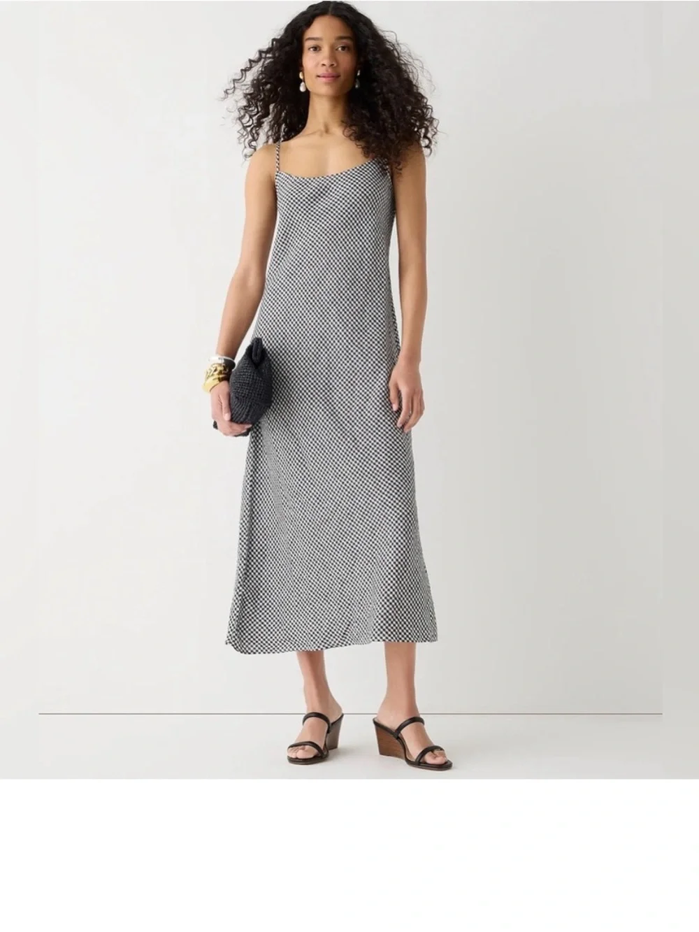 J. Crew Gwyneth slip dress in gingham linen Sz 18